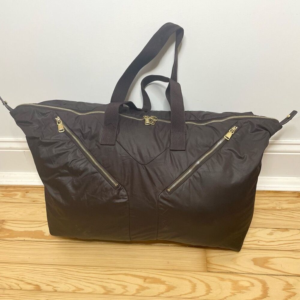 Yves Saint Laurent YSL Dark Brown‎ Nylon Duffle Bag Hampton Boston Travel Tote - Picture 11 of 11
